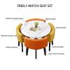 Dining Table Set with 4 Chairs, Modern Faux Marble Finish view 3