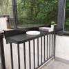 Folding Adjustable Hanging Railing Table for Outdoor Use, Black, 80 x 40 cm view 1