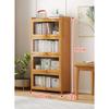 5-Tier Freestanding Cabinet with Fold-Up Doors, Wood Color, 60 x 33 x 142 cm view 3