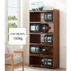 5-Tier Freestanding Cabinet with Fold-Up Doors, Wood Color, 60 x 33 x 142 cm view 4