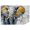 islandburner XXL Metallic Gray and Gold Elephant Poster view 1