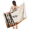 Leichong Microfiber Bamboo Beach Towel 63 x 31 in, 3D Chinese Ink Painting Design view 1