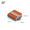 Quick-Docking Electrical Wire Connectors, Push-In Terminal Blocks, 6 mm², LED Wiring, M3 Screws with Base (6-Pack, One Size) view 2