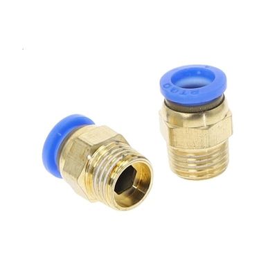 BYLSAGWHT PC Straight Push-In Fitting, Pneumatic Push-to-Connect Air Connector for 4–12 mm OD Hose/Tube, 1/8", 1/4", 3/8", 1/2" Male Thread (16 mm OD Hose, 3/8")