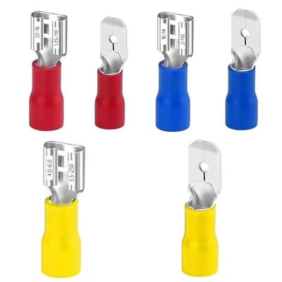 REIUAFWYGV Insulated Male/Female Spade Terminals, Cold-Press Wire Connectors (MDD2-110, 7)