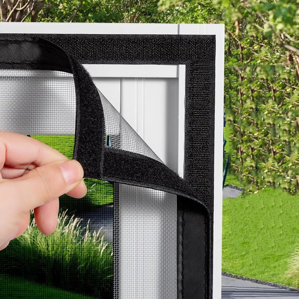 135 x 165 cm Black DIY Insect Screen for Windows and Patio Doors