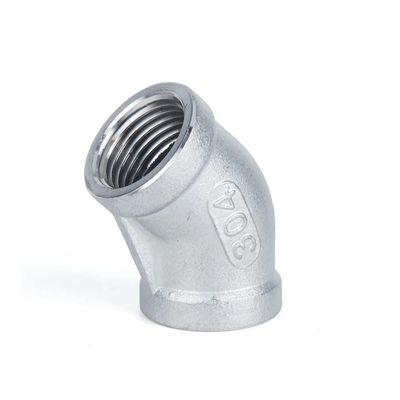 BYLSAGWHT 1/8"–4" NPT Female 45° Elbow Connector Coupler, 201/304/316 Stainless Steel Pipe Fitting (BSPT, SS304, 2")