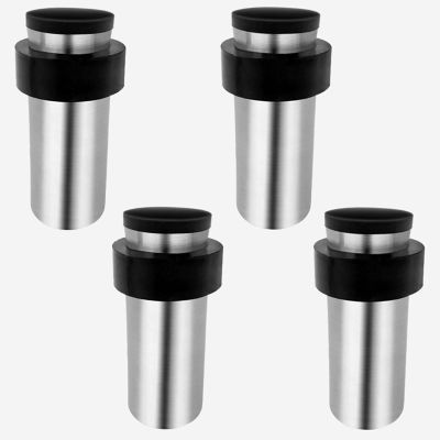 4-Piece Stainless Steel Door Stopper Set with Rubber Tip