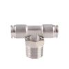 BYLSAGWHT 10-Piece 304 Stainless Steel T-Type Three-Way Pneumatic Fittings PB-4/8/10/12/16 mm (PB6-M5) view 1
