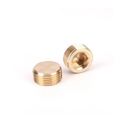 BYLSAGWHT 1 pc M5 M6 M8 M10 M12 M14 M16 M18 M20 M22 1/8" 1/4" 3/8" 1/2" 3/4" 1" NPT Male-Thread Brass Hex Socket End Cap Pipe Fitting (M8 x 1.25, 5 pcs)