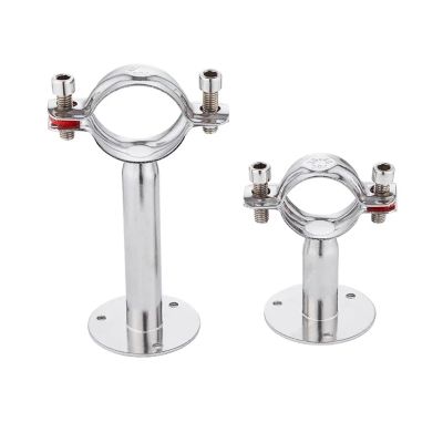 BYLSAGWHT 1-Piece Stainless Steel Water Pipe Bracket with Base, PVC Pipe Clamp, OD 19–219 mm, Height 45–100 mm (159 mm-L45 mm)