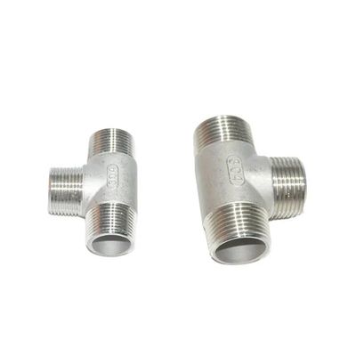 BYLSAGWHT 1-Piece 1/4 in, 3/8 in, 1/2 in, 3/4 in, 1 in BSPT Male-to-Male-to-Male Threaded Tee, 3-Way 304 Pipe Fitting Connector for Water, Oil, and Air (1 in)
