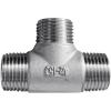 BYLSAGWHT 1-Piece 1/4 in, 3/8 in, 1/2 in, 3/4 in, 1 in BSPT Male-to-Male-to-Male Threaded Tee, 3-Way 304 Pipe Fitting Connector for Water, Oil, and Air (1 in) view 3