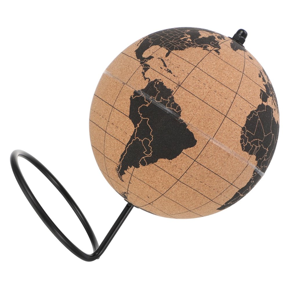 Cork Desktop World Globe with Stand for Home and Office