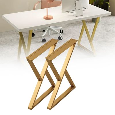 X-Frame Metal Table Legs, 2-Pack, Gold, 55 × 72 cm