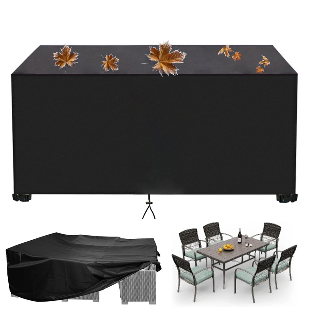 AJALGZ 420D Waterproof Patio Furniture Cover, 170 x 60 x 75 cm, Black