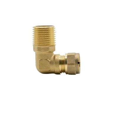 BYLSAGWHT 12 mm OD Copper Tube to 1/2" BSPP Male Brass Compression Elbow, 90-Degree