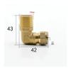 BYLSAGWHT 12 mm OD Copper Tube to 1/2" BSPP Male Brass Compression Elbow, 90-Degree view 2