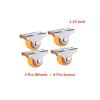 4-Pack 1.25-Inch Rigid Furniture Casters view 3
