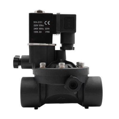 REIUAFWYGV 2" Normally Closed or Normally Open AC 220V 2-Way Solenoid Valve, Water Valve with Manual Switch and Flow Adjustment (NPT, DC 12V, ES, Normally Open)