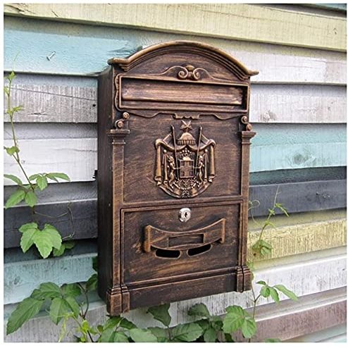 Wall-Mounted Bronze Mailbox for Outdoor Use