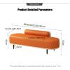 Shoe Storage Bench for Bedroom, Faux Leather Upholstered Bench with Metal Legs, Modern Ottoman Bench for Entryway, Hallway, or Living Room, 150 kg Capacity, Coffee and Cream, 150 cm view 2