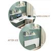 Wall-Mounted L-Shaped Computer Desk with Folding Corner Table, Left/Right, 4 Colors view 4