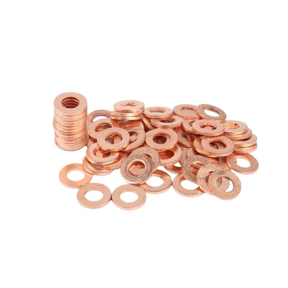 WUSHADEHANS Copper Washers, 30-Piece Solid Copper Sealing Washer Set, M4–M18