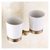 Bathroom Hardware Set with Towel Rack, Toilet Paper Holder and Robe Hooks, Ceramic, Double Towel Rack, Antique Bronze view 1