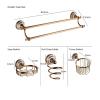 Bathroom Hardware Set with Towel Rack, Toilet Paper Holder and Robe Hooks, Ceramic, Double Towel Rack, Antique Bronze view 2