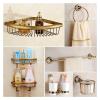 Bathroom Hardware Set with Towel Rack, Toilet Paper Holder and Robe Hooks, Ceramic, Double Towel Rack, Antique Bronze view 3