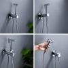 Handheld Bidet Sprayer for Toilet, Wall-Mounted, Hot and Cold Faucet System, Cloth Diaper Sprayer Set, Chrome Finish view 4