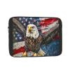 13-Inch Black Laptop Sleeve with American Flag and Eagle Print view 1