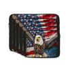 13-Inch Black Laptop Sleeve with American Flag and Eagle Print view 2