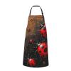 Art Ladybug Tracks Printed Waterproof Bib Apron with Pocket, Black, One Size view 2