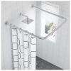 Stainless Steel Shower Curtain Rod for Bathtub, Corner Shower, Wall-Mounted, Rust-Resistant, Silver, 90 x 90 x 90 cm view 1