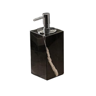 5.4 oz Marble Soap Dispenser with Silver-Plated Pump