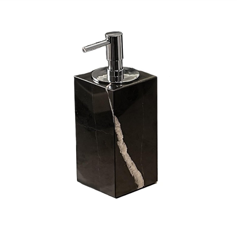 5.4 oz Marble Soap Dispenser with Silver-Plated Pump