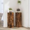 NQJIBUE Plant Stands, 2-Piece Set, Smoked Oak, 9.8 x 9.8 x 31.5 in, Engineered Wood view 1