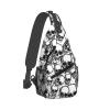 Black and White Skull Print Crossbody Bag view 3