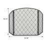 3-Panel Iron Fireplace Screen, Black view 3