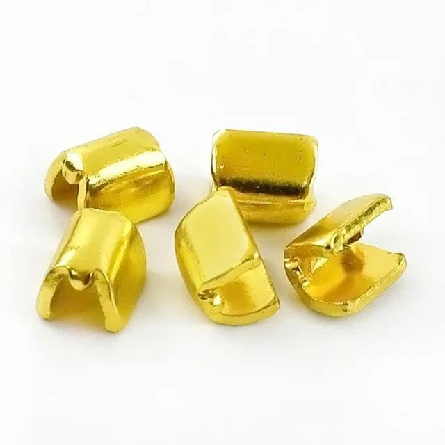 50/100 Pcs #3/#5/#8 U-Shaped Non-Slip Metal Zipper Repair Stops, Gold #5 Top Stops, 50 Pcs