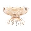 ERVDKXCOI Crystal Glass Fruit Bowl with Gold-Tone Base, Medium view 1