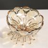 ERVDKXCOI Crystal Glass Fruit Bowl with Gold-Tone Base, Medium view 3