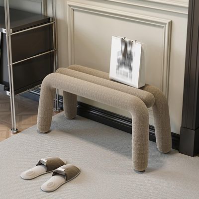 Corduroy Entryway Bench, Khaki, 100 cm