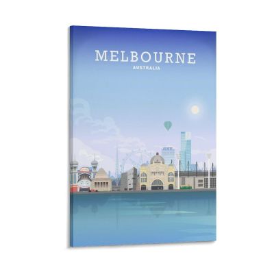 Fbaoda Melbourne Australia Travel Poster, Canvas Wall Art