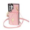 Wallet Case for iPhone 13 Pro Max with Detachable Shoulder Strap, Pink view 2