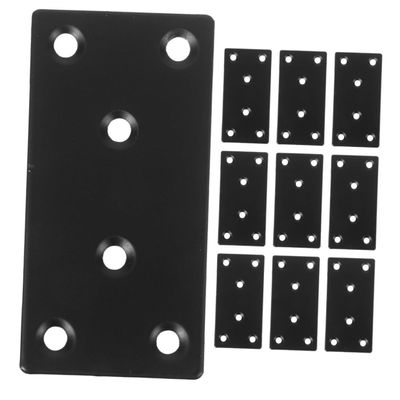 Black Stainless Steel Repair Plates, 10-Pack, Straight Connectors