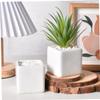 Yardwe Set of 6 White Square Ceramic Pots for Small Plants and Succulents view 4