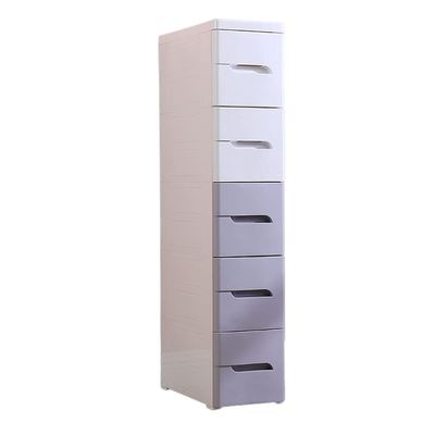 Bathroom and Bedroom Storage Cabinet, 20 cm Wide Drawers, 3-Tier Narrow Storage Shelf, White/Gray
